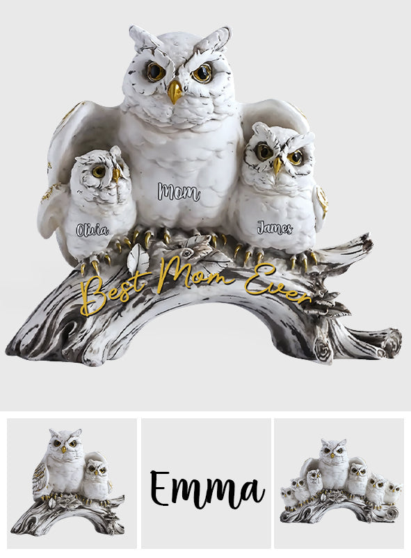 Best Owl Mom Ever - Personalized Mother Custom Shaped Acrylic Plaque