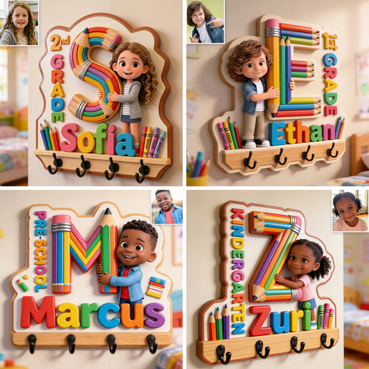 Retour à l'école - Porte-clés personnalisé en forme sur mesure