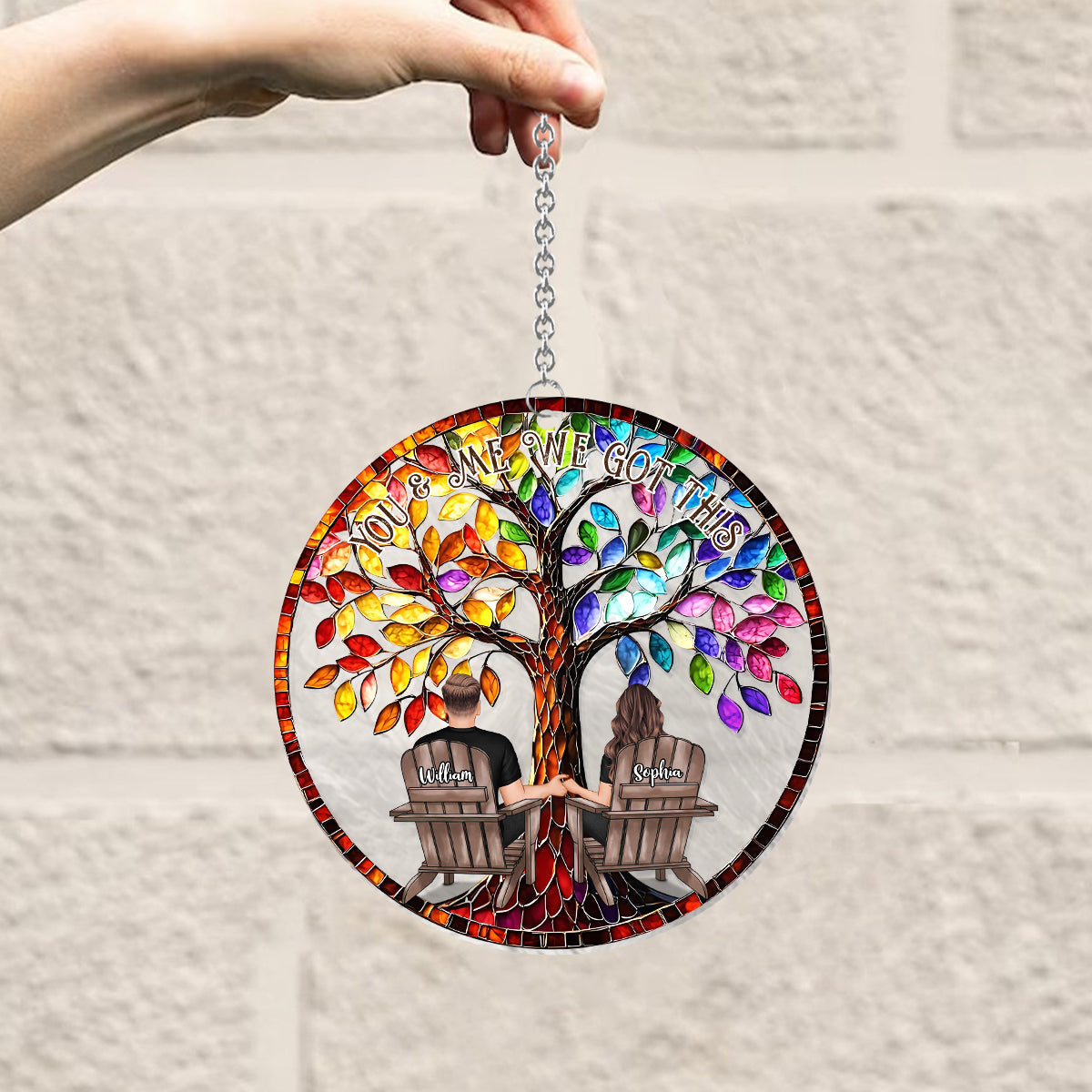 You And Me We Got This - Personalized Couple Window Hanging Suncatcher Ornament