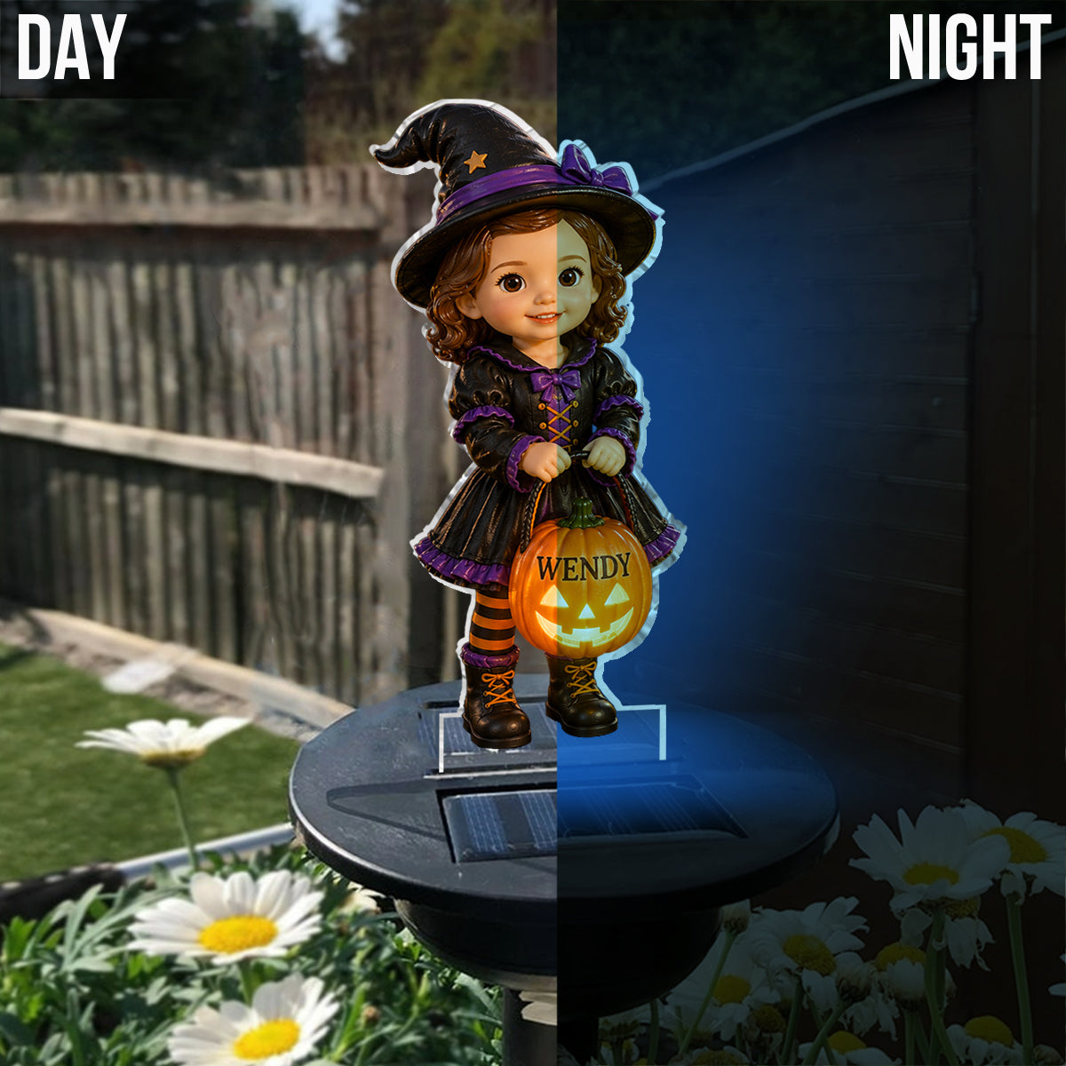 Cute Kid Halloween Decoration - Personalized Kid Garden Solar Light