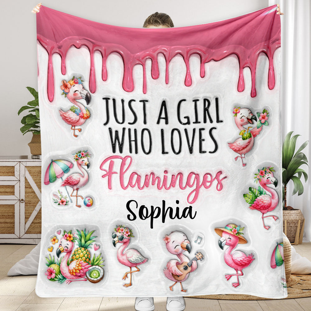 Juste une fille qui aime les flamants roses - Couverture flamant rose personnalisée