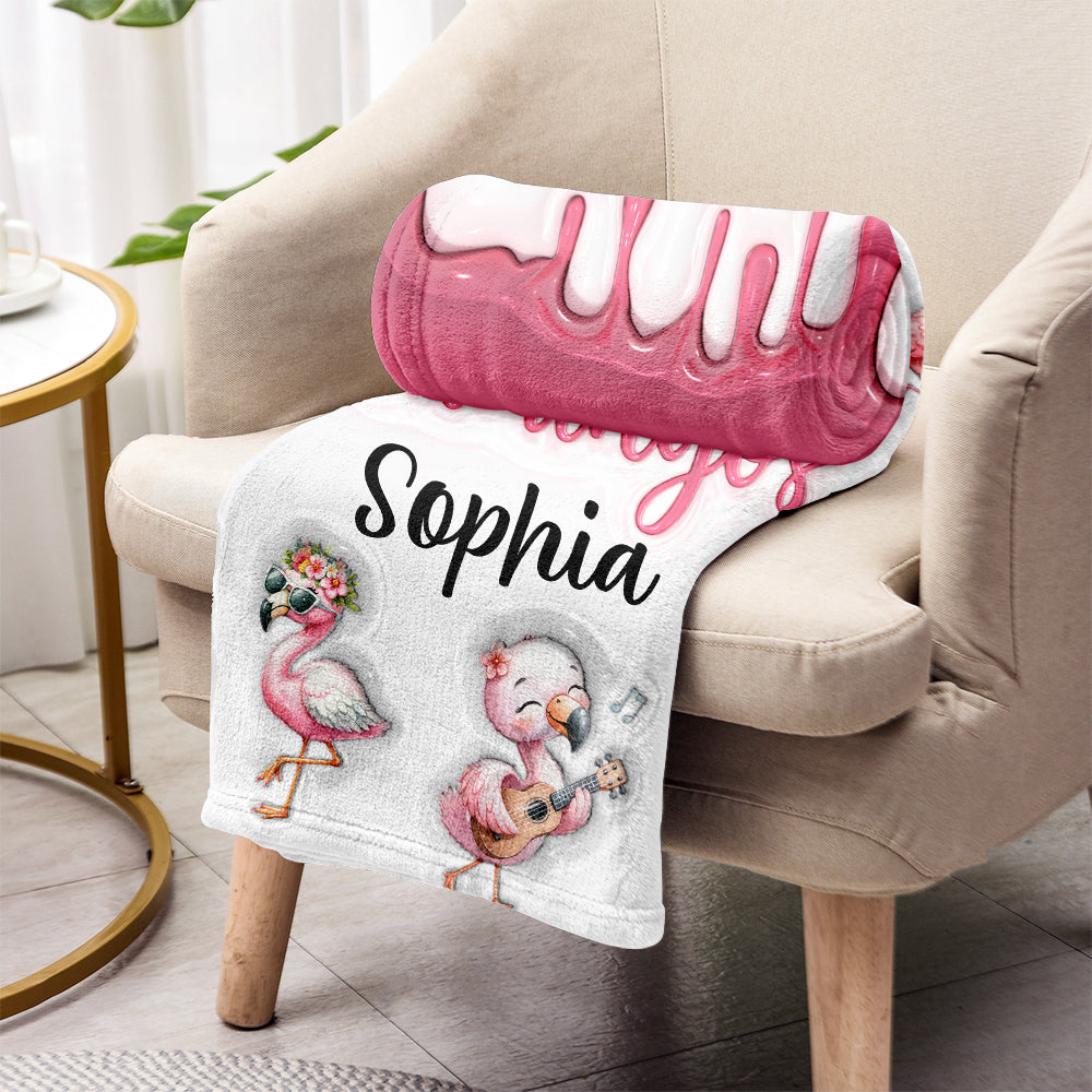 Juste une fille qui aime les flamants roses - Couverture flamant rose personnalisée
