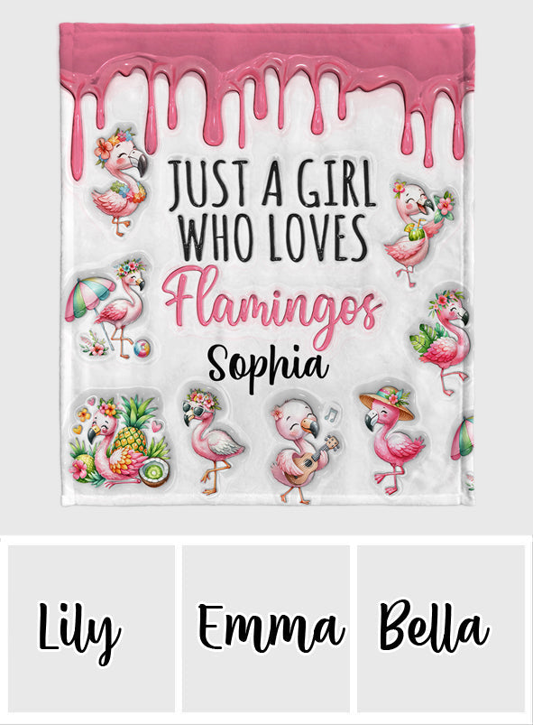 Juste une fille qui aime les flamants roses - Couverture flamant rose personnalisée