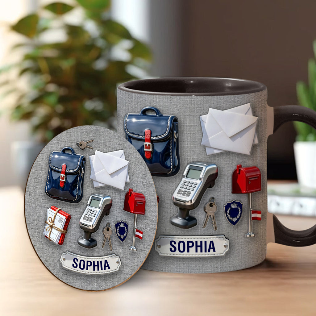 Le facteur le plus correct du monde - Mug et sous-verre personnalisés pour facteur