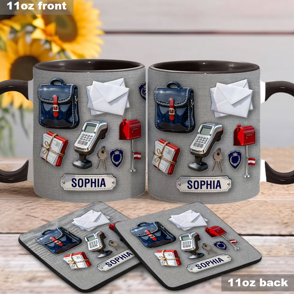 Le facteur le plus correct du monde - Mug et sous-verre personnalisés pour facteur
