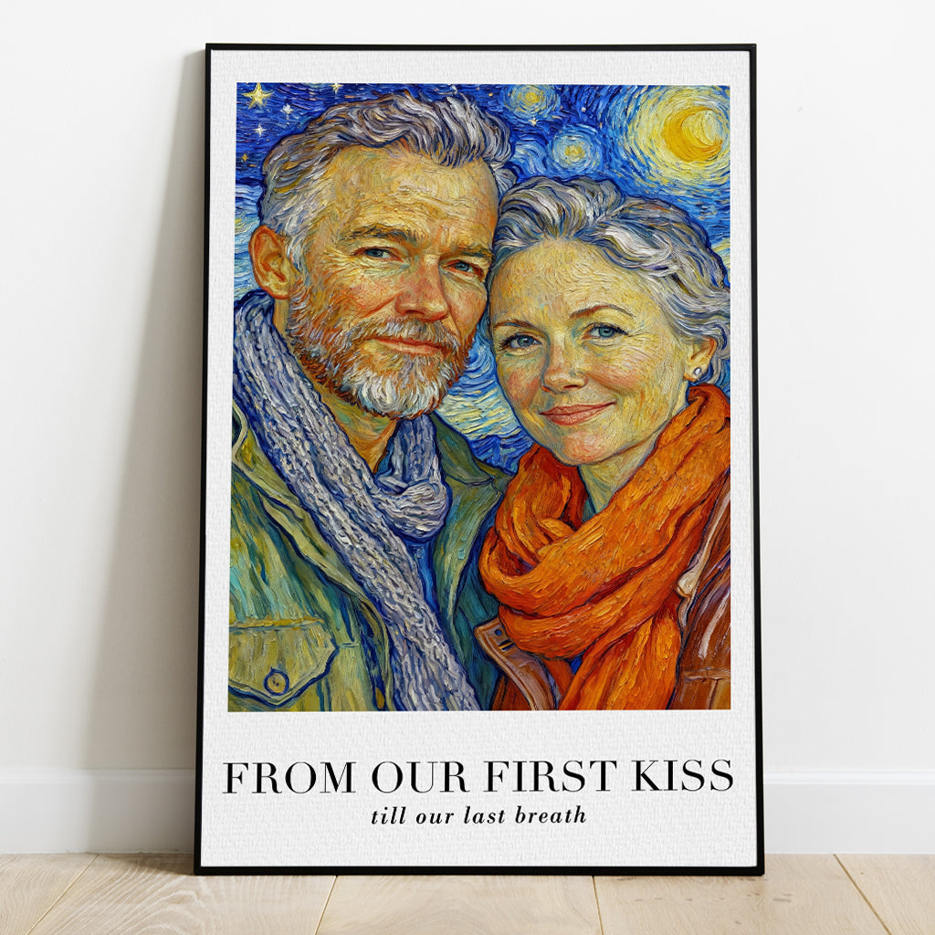 Van Gogh Wall Art - Personalized Couple Canvas And Poster