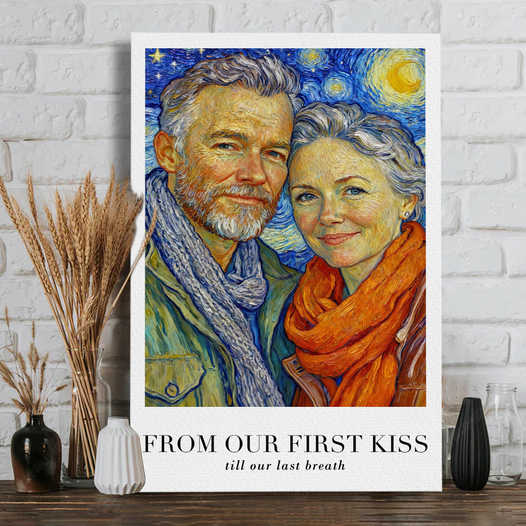 Van Gogh Wall Art - Personalized Couple Canvas And Poster