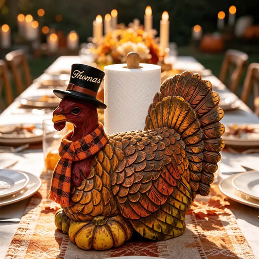 Décoration de dinde de Thanksgiving - Support à essuie-tout personnalisé