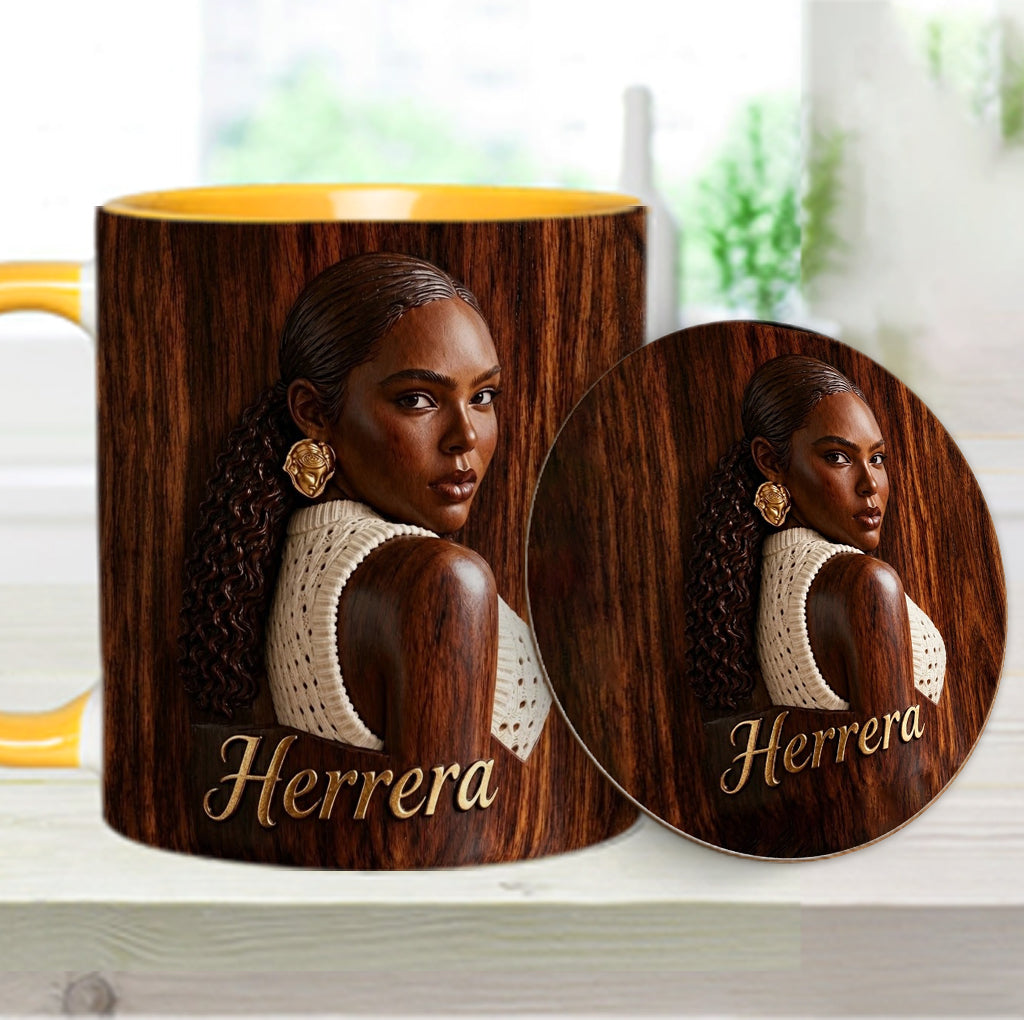Afro Woman - Personalized African American Accent Mug & Coaster