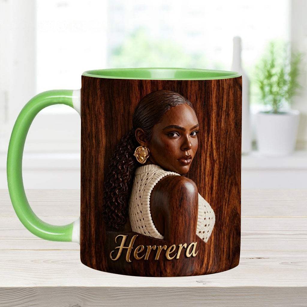 Afro Woman - Personalized African American Accent Mug & Coaster