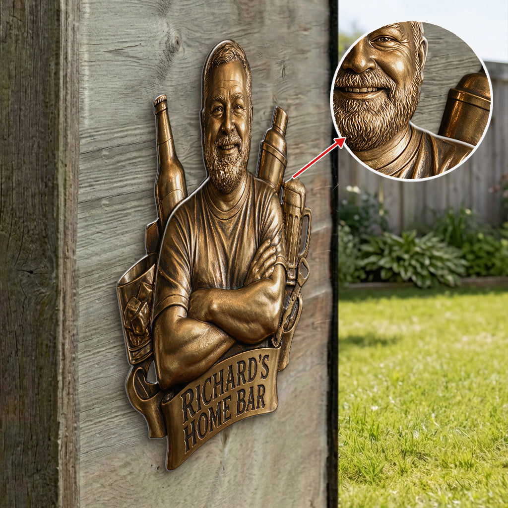 Custom Bar - Personalized Real Men 3D Printed Cut Metal Sign