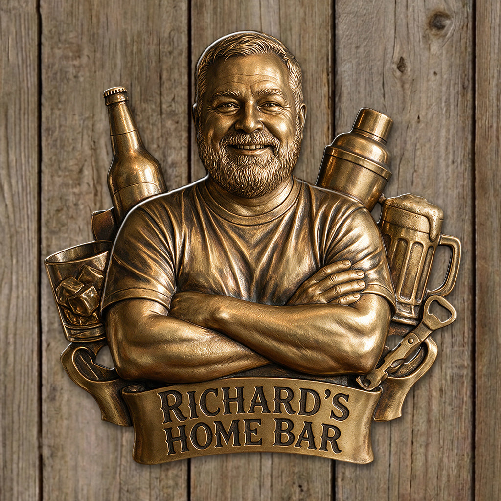 Custom Bar - Personalized Real Men 3D Printed Cut Metal Sign