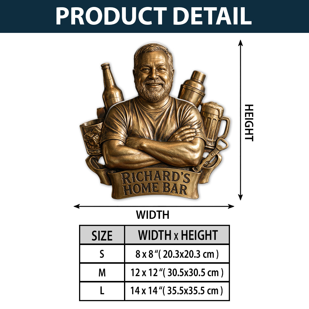Custom Bar - Personalized Real Men 3D Printed Cut Metal Sign