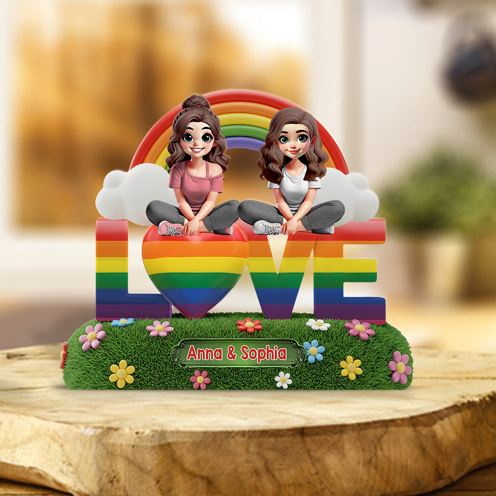 L'amour est l'amour - Plaque acrylique personnalisée de soutien LGBT
