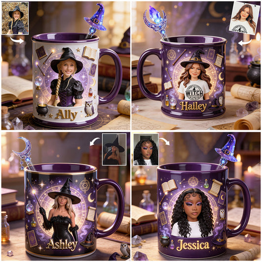 Ensemble Sorcier, Sorcière - Mug personnalisé Sorcière avec agitateurs en acrylique
