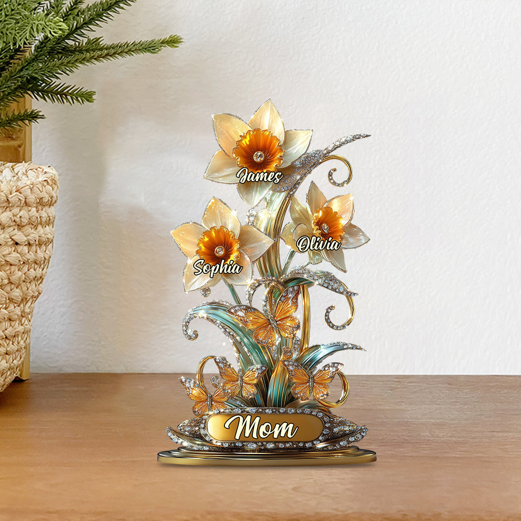 Beautiful Garden Gift For Mom, Grandma - Personalized Mother Custom Shaped Acrylic Plaque