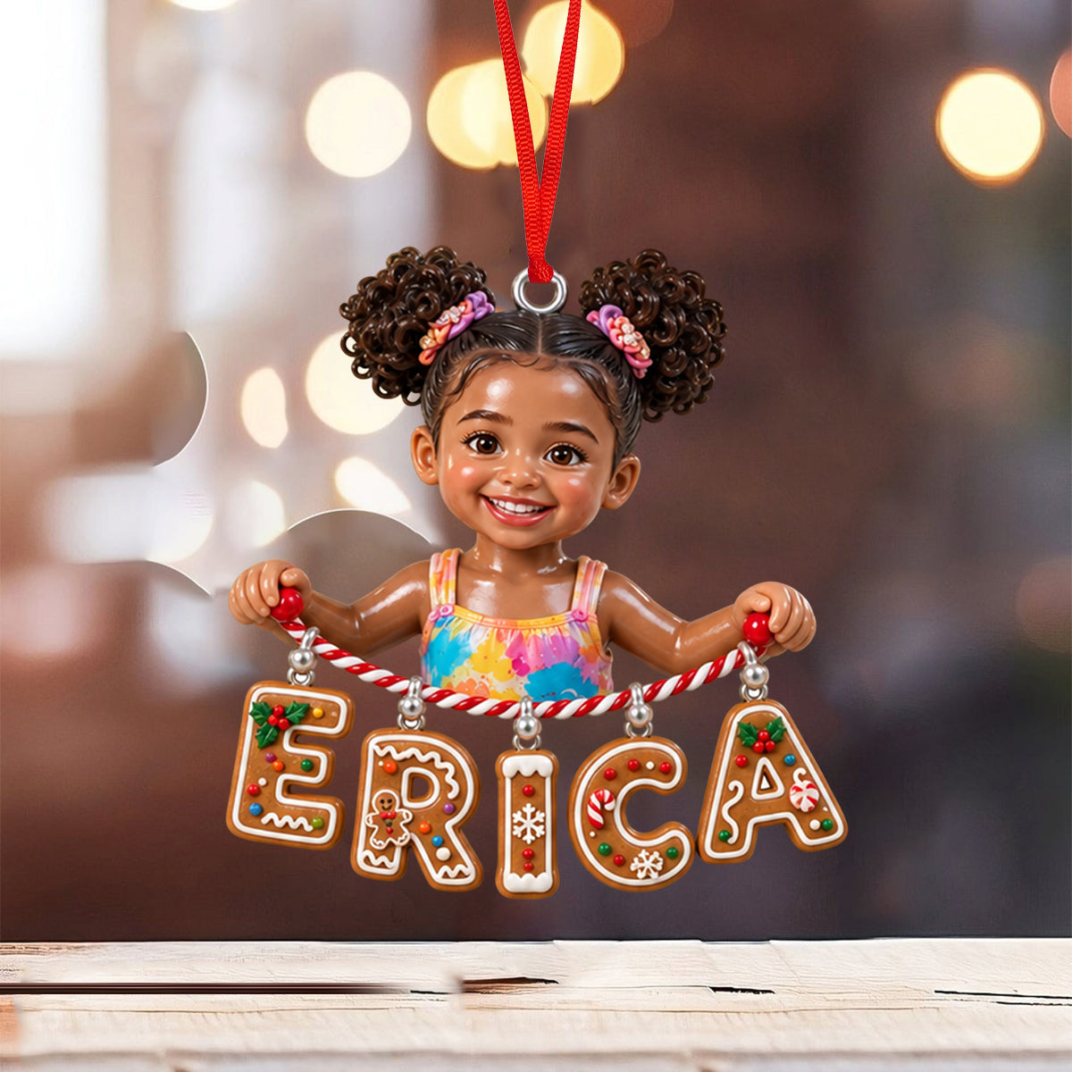 Holding Name Letter Gift For Kids - Personalized Kid Ornament With Charm