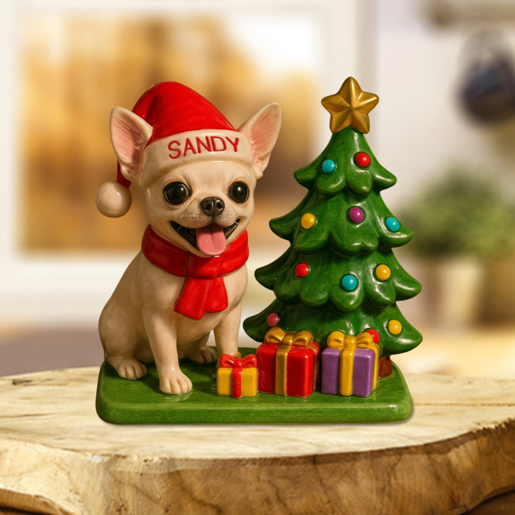 Noël pour chiens - Plaque acrylique personnalisée en forme de chien