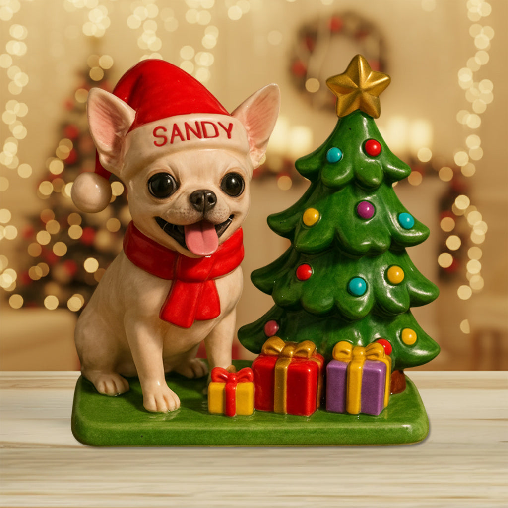 Noël pour chiens - Plaque acrylique personnalisée en forme de chien