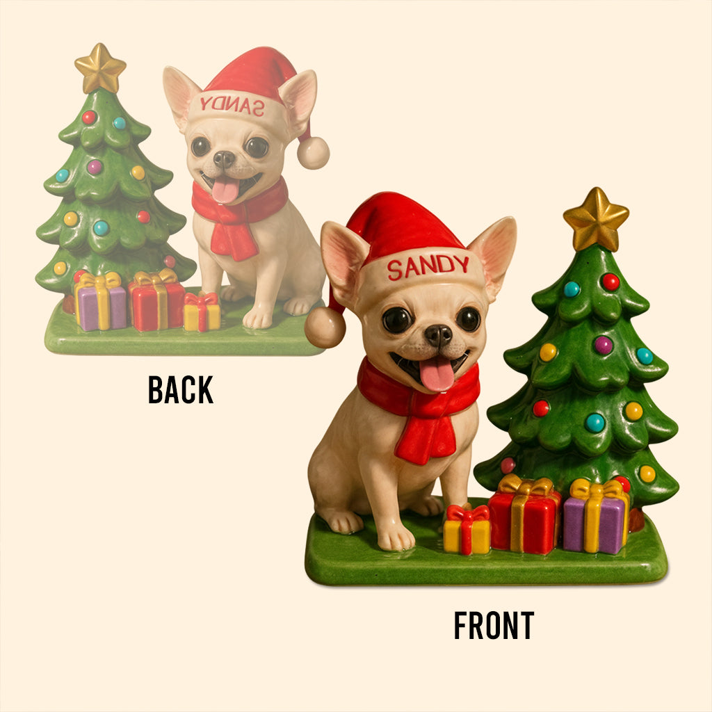Noël pour chiens - Plaque acrylique personnalisée en forme de chien