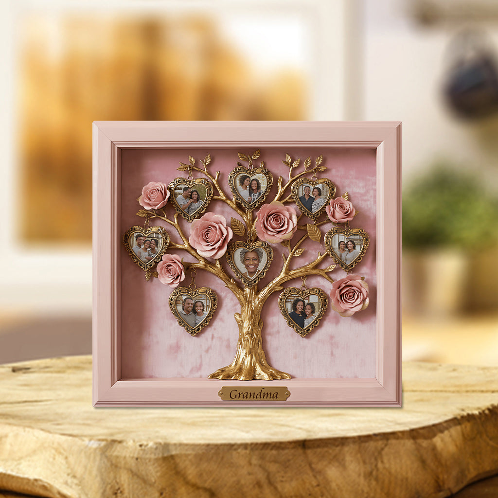 Photo Frame Rose Tree For Her/ Grandma/ Mother's Day Gift.... - Personalized Grandma Custom Shaped Acrylic Plaque