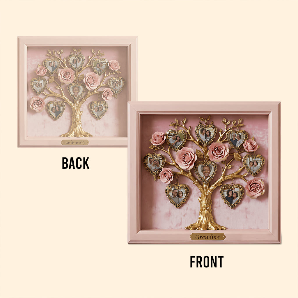 Photo Frame Rose Tree For Her/ Grandma/ Mother's Day Gift.... - Personalized Grandma Custom Shaped Acrylic Plaque
