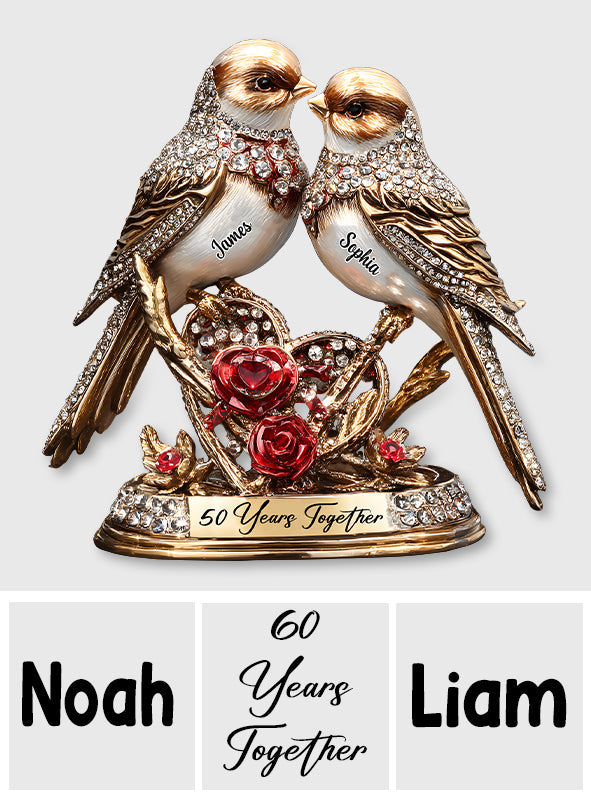 Lovebirds Couple Anniversary 50 Years Together - Personalized Couple Custom Shaped Acrylic Plaque