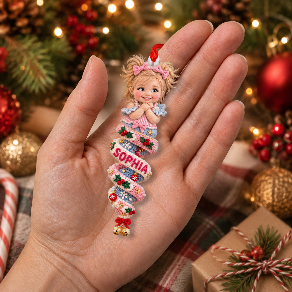 Kid Christmas Gift - Personalized Kid Plush Ornament