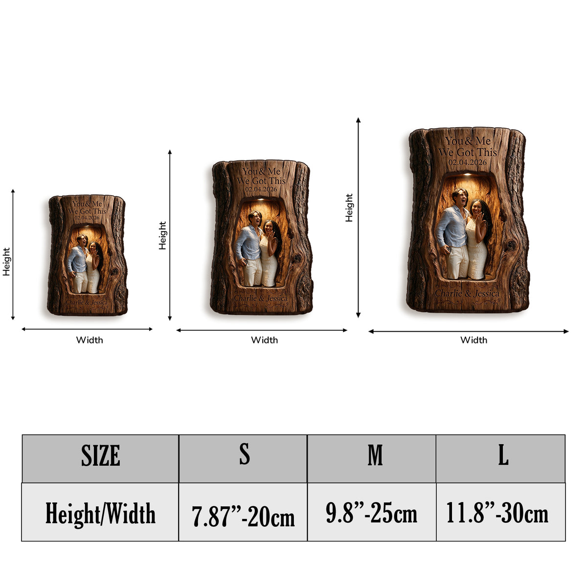Couple Gift Set - Personalized Tumbler & Wooden Shelf & Shadow Box