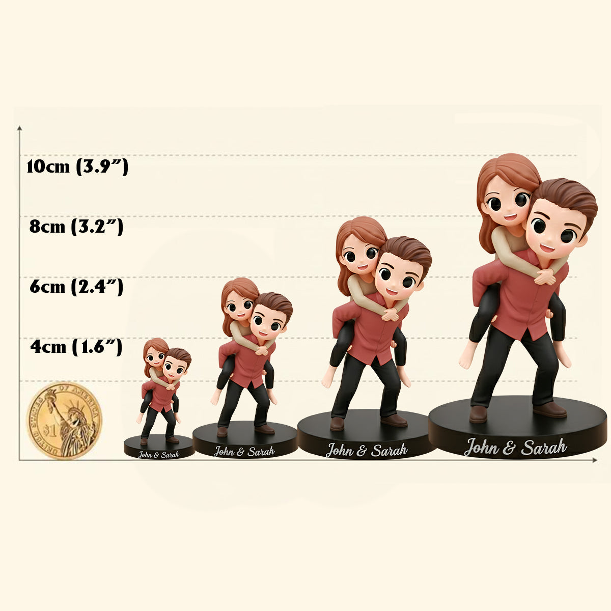 Loving Memories Keepsake - Personalized Couple Custom Made 3D Minifigure