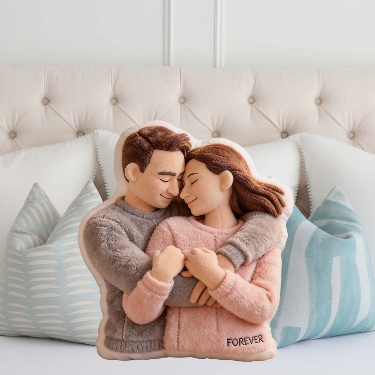 Coussin personnalisé à partir d'une photo - Cadeaux symboliques - Coussin en fausse fourrure personnalisé pour couple