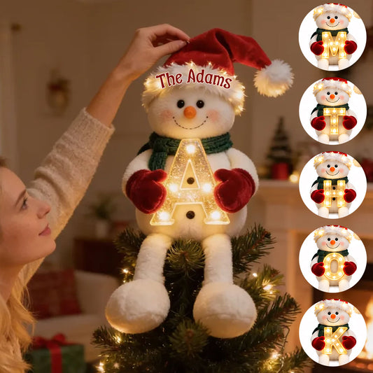 Frohe Weihnachten - Personalisierter LED Lichtbaumspitze für die Familie