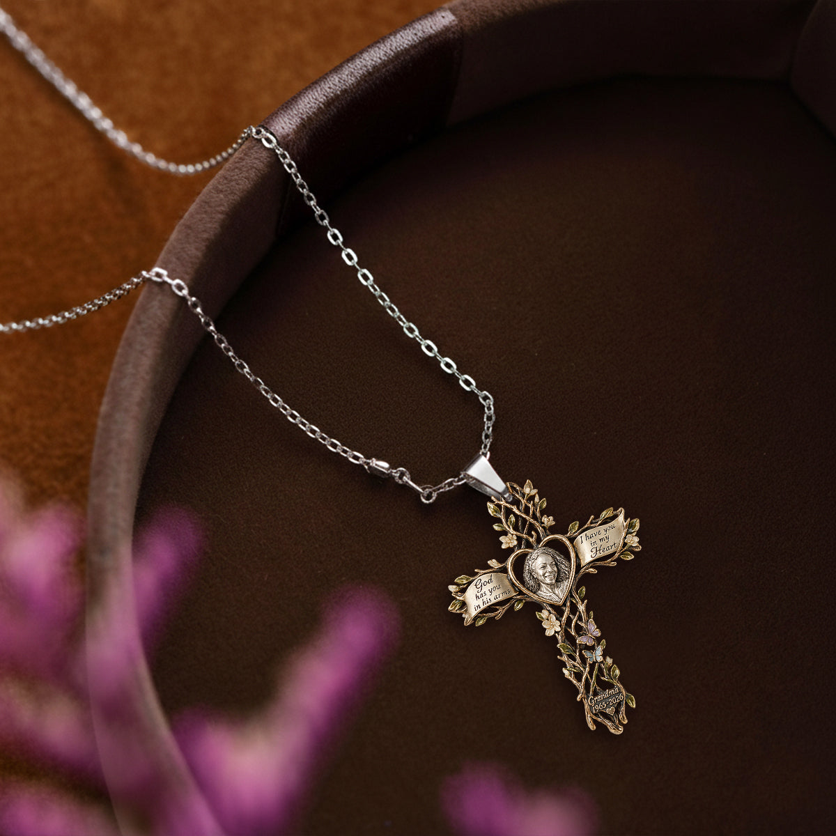 Custom From Any Photo - God - Personalized Memorial Shaped Metal Pendant Necklace