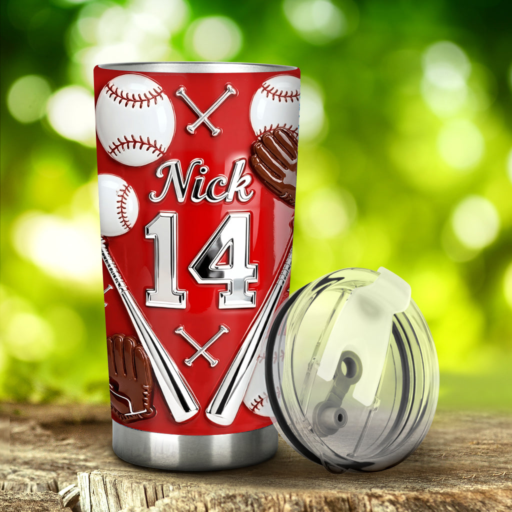 Baseball-Liebe – Personalisierter Baseball-Trinkbecher