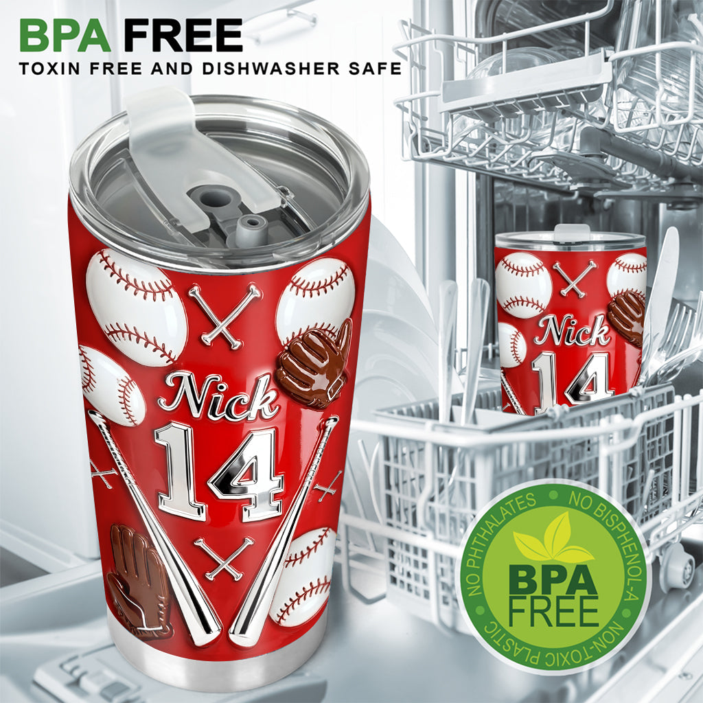 Baseball-Liebe – Personalisierter Baseball-Trinkbecher