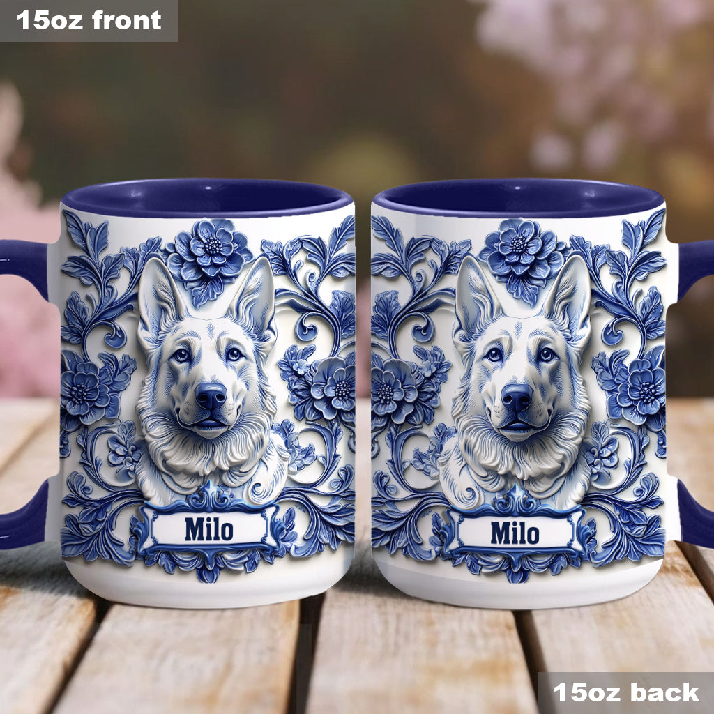 Niedlicher Deutscher Schäferhund – personalisierte Tasse mit Hundemotiv