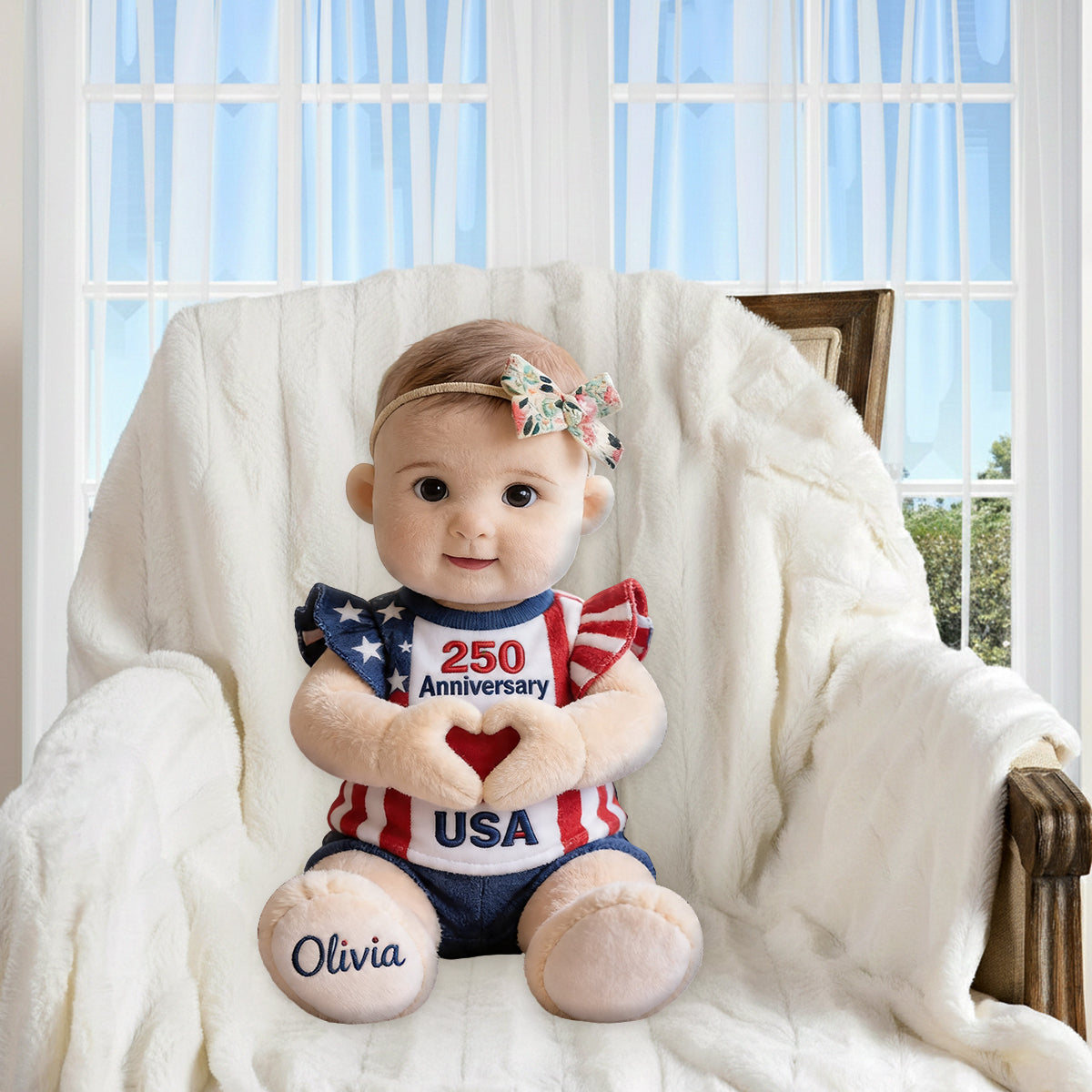 250 Jubiläums-Geschenk - Personalisierter Premium Kunstfell-Kissen für Kinder