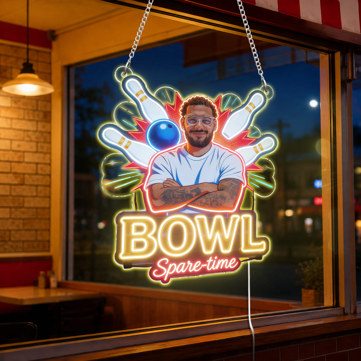 Custom From Any Photo - Personalized Bowling Neon LED Light Sign