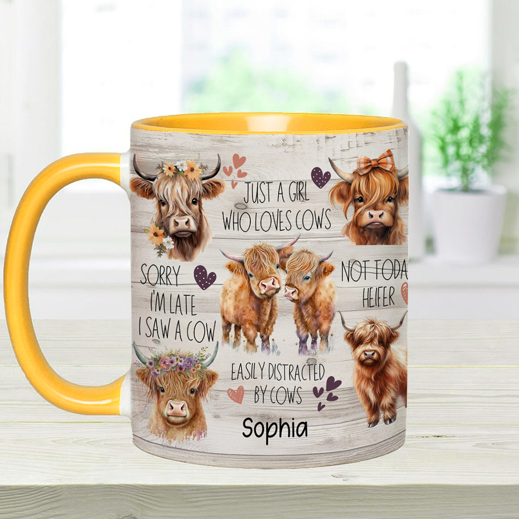 Love Highland Cows - Personalized Highland Cow Accent Mug