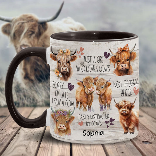 Love Highland Cows - Personalized Highland Cow Accent Mug