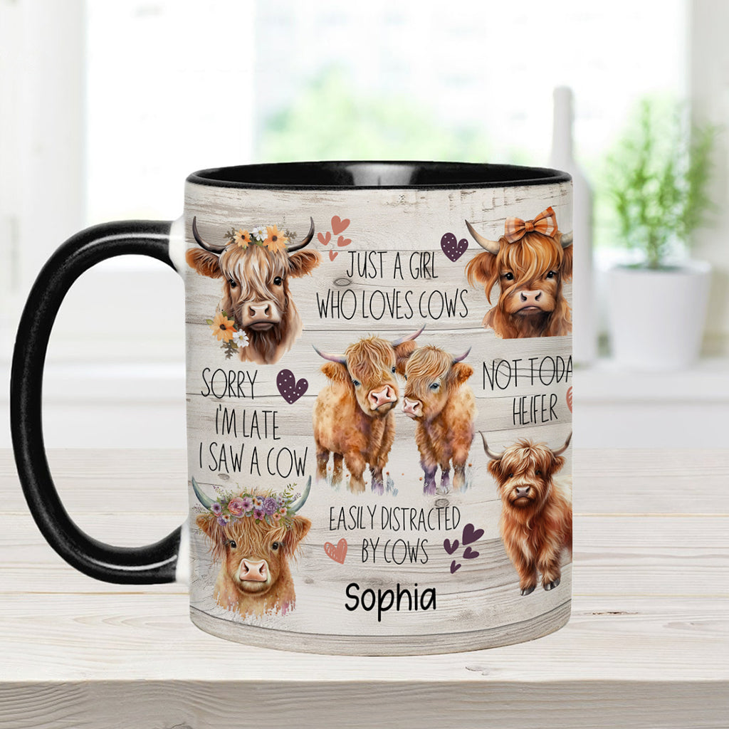 Love Highland Cows - Personalized Highland Cow Accent Mug
