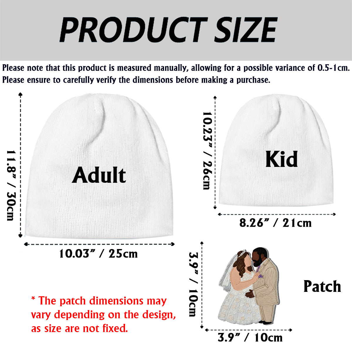 Embroidery Minimalist Cartoon Style - Personalized Couple Embroidered Beanie