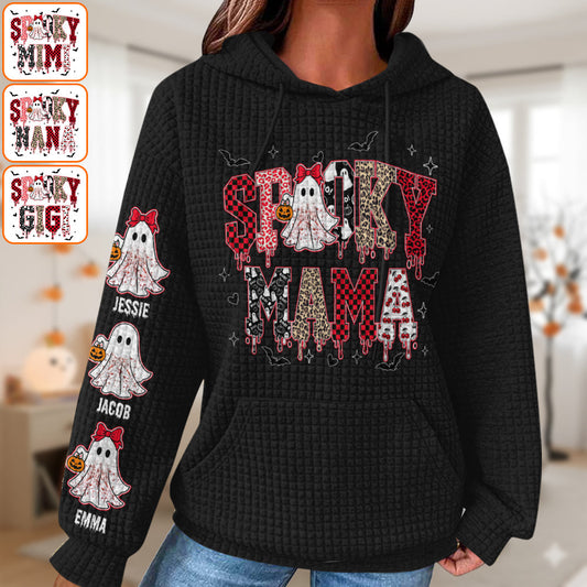 Spooky Mama - Personalized Mother Waffle Hoodie