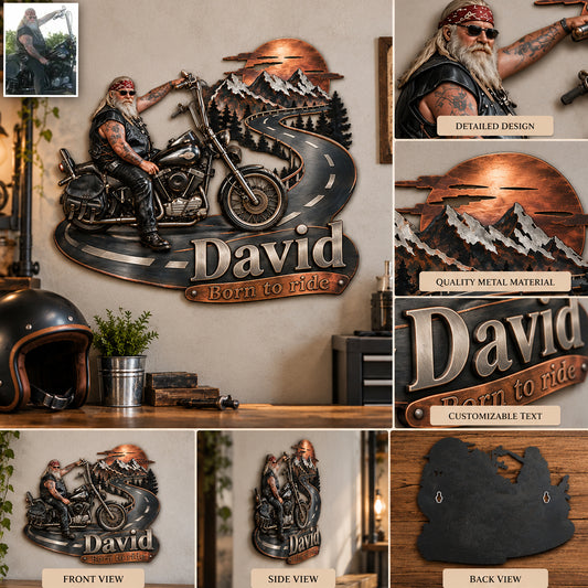 Biker Geschenk - Personalisierte Biker 3D-gedruckte Metalltafel
