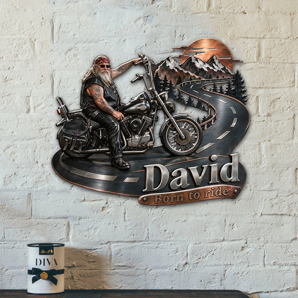Cadeau Biker - Panneau Métallique Découpé Personnalisé Imprimé en 3D