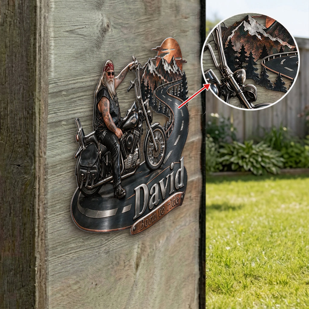 Cadeau Biker - Panneau Métallique Découpé Personnalisé Imprimé en 3D