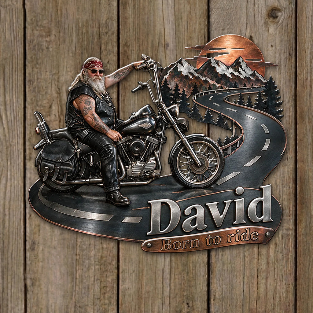 Cadeau Biker - Panneau Métallique Découpé Personnalisé Imprimé en 3D