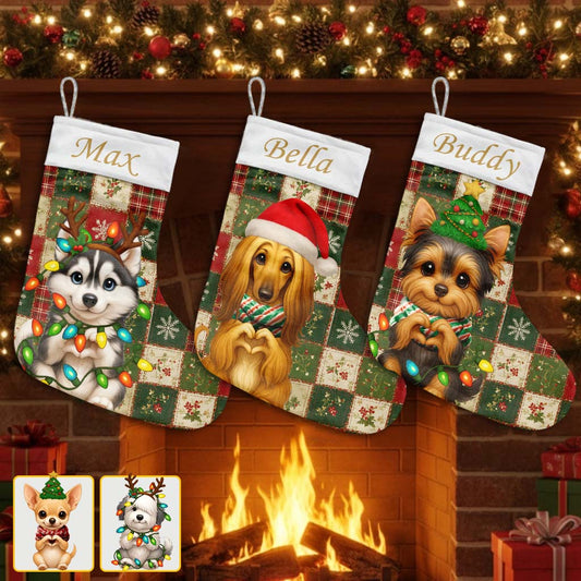 Niedlicher Hund – personalisierte Weihnachtsstrümpfe mit Hund