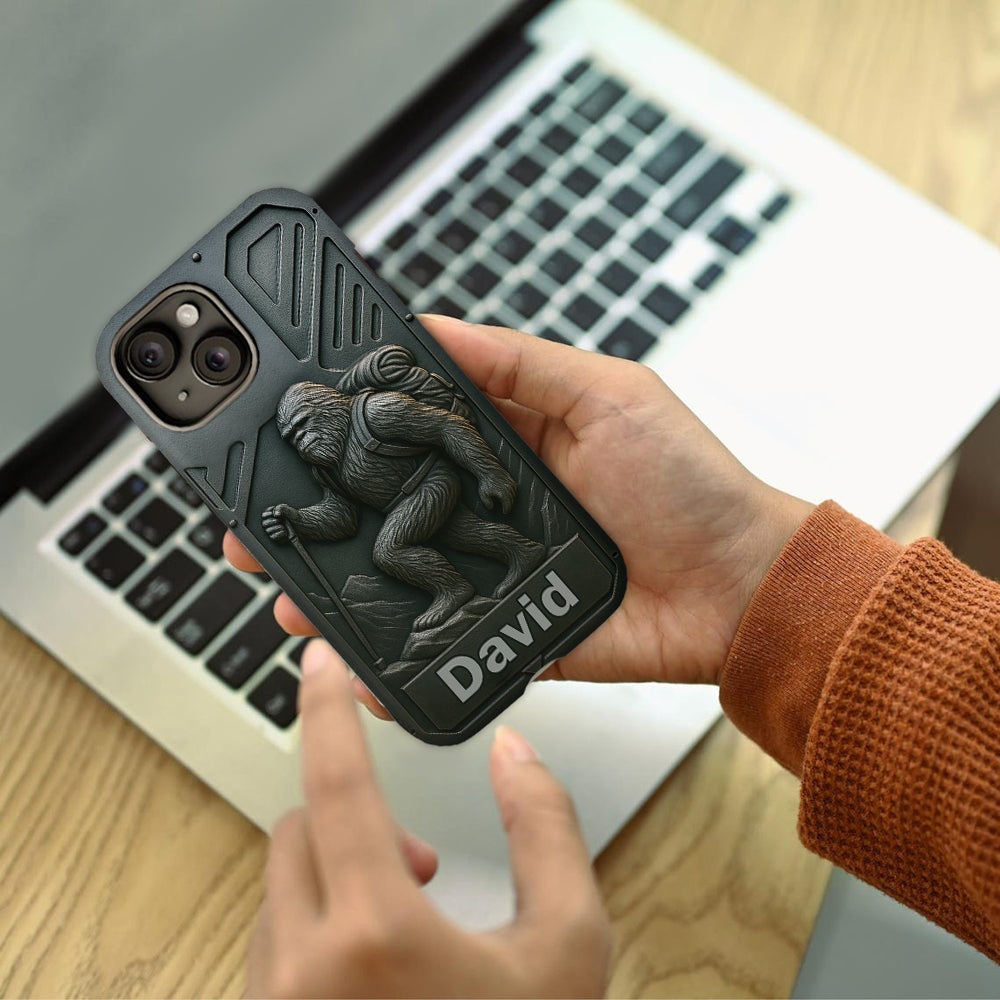 Sasquatch - Coque de téléphone personnalisée avec motif intégral de randonnée