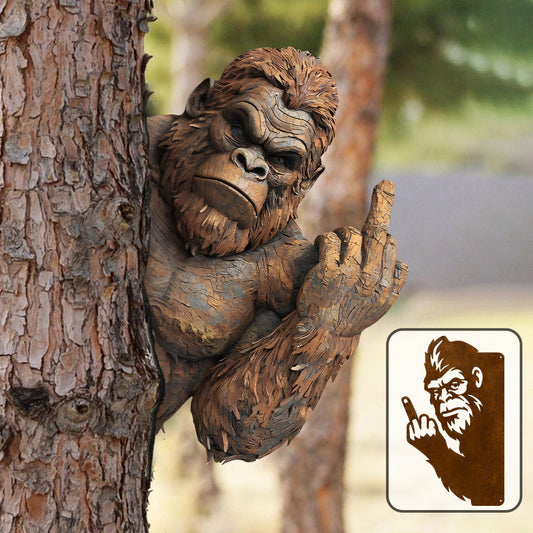 Funny Sasquatch - Personalized Hiking Cut Metal Sign